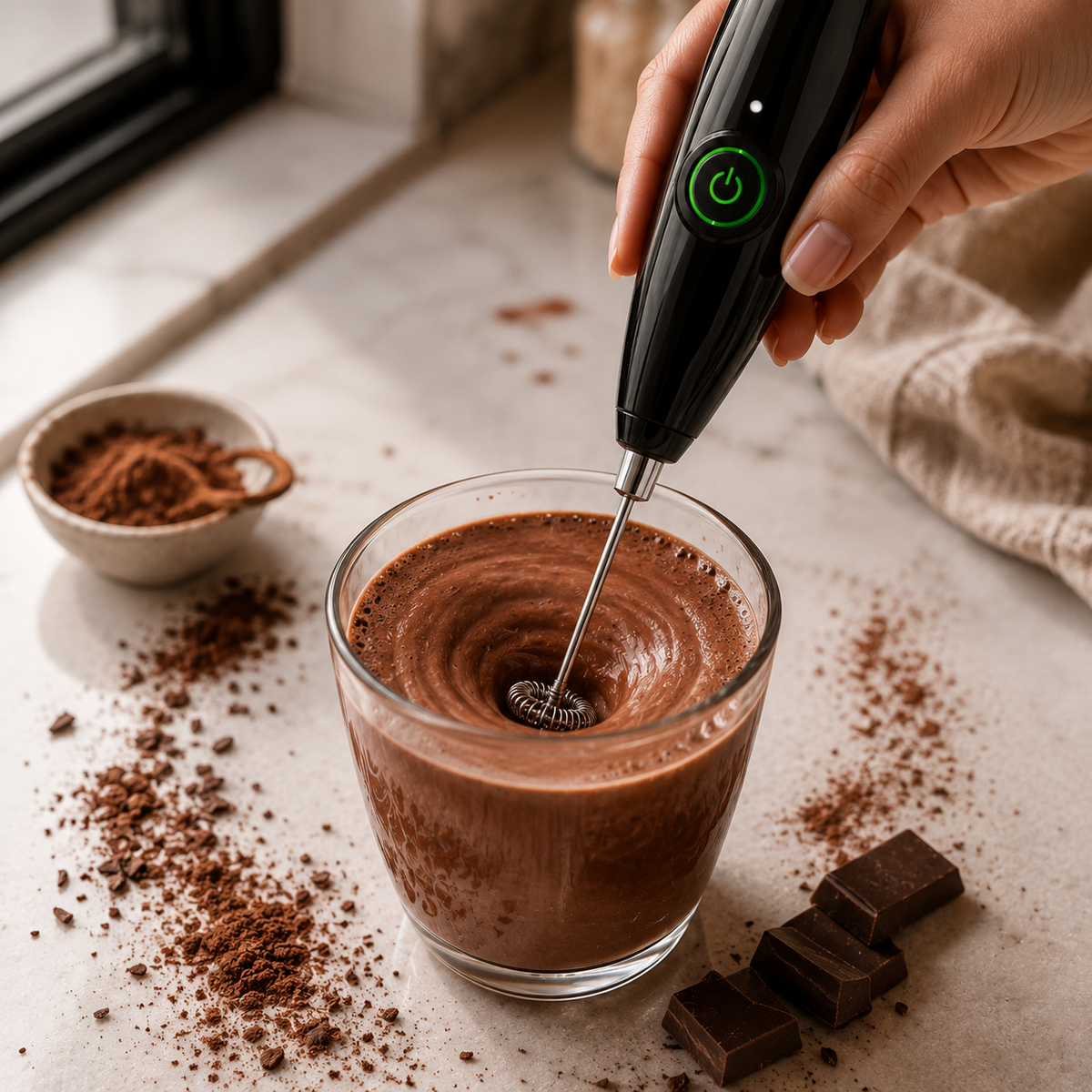 2-in-1 USB Speed-Adjustable Frother – 3-Speed-Rechargeable