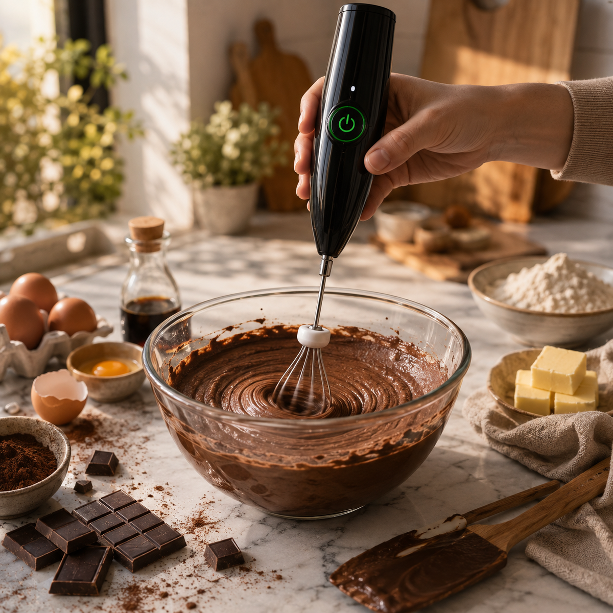 2-in-1 USB Speed-Adjustable Frother – 3-Speed-Rechargeable