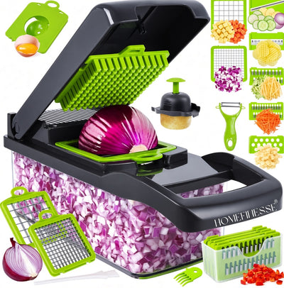 16-in-1 Veggie Slicer – Mandoline Vegetable Chopper, Dicer & Grater Set