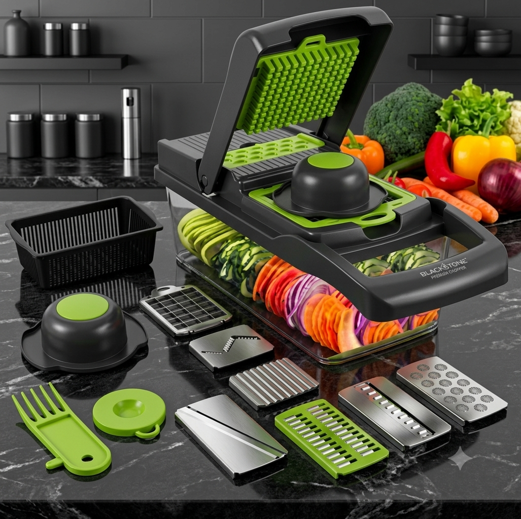16-in-1 Veggie Slicer – Mandoline Vegetable Chopper, Dicer & Grater Set