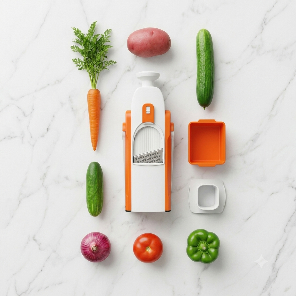 SafeSlice Mandoline – Adjustable Vegetable Slicer, Dicer & Julienne - 30+ Cuts