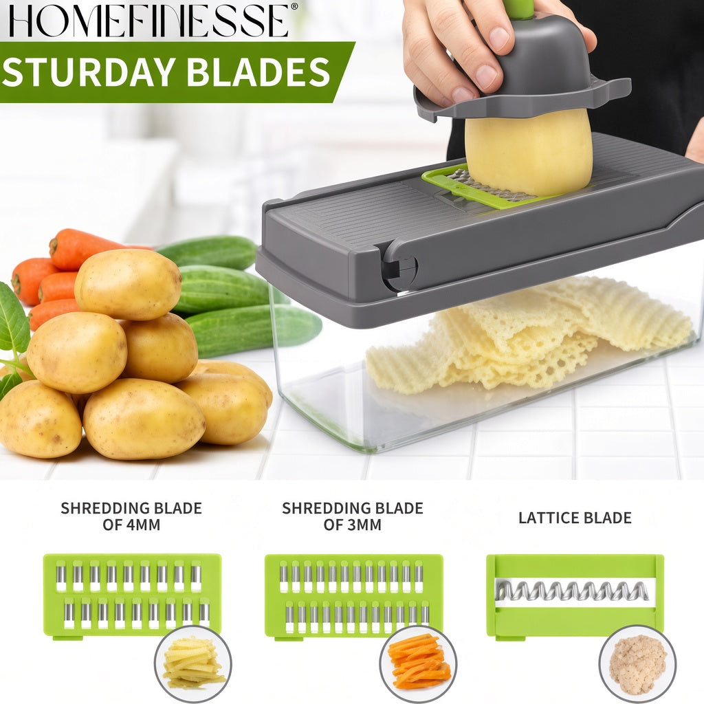 16-in-1 Veggie Slicer – Mandoline Vegetable Chopper, Dicer & Grater Set